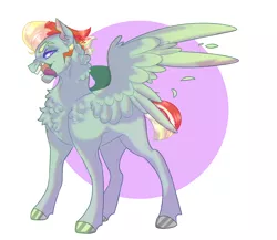 Size: 2300x2000 | Tagged: safe, artist:cactiflowers, derpibooru import, oc, oc:retro dash, pony, image, male, offspring, parent:rainbow dash, parent:zephyr breeze, parents:zephdash, pegsasus, png, solo, stallion