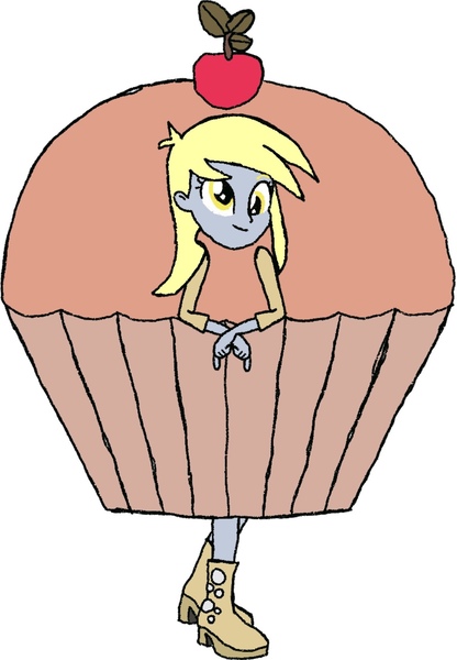 Size: 1156x1667 | Tagged: safe, artist:kigtoons, derpibooru import, derpy hooves, equestria girls, clothes, costume, food, food costume, image, jpeg, muffin, muffin costume, photo