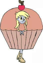 Size: 1156x1667 | Tagged: safe, artist:kigtoons, derpibooru import, derpy hooves, equestria girls, clothes, costume, food, food costume, image, jpeg, muffin, muffin costume, photo