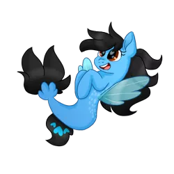 Size: 800x800 | Tagged: safe, artist:cenonplusfish, derpibooru import, oc, unofficial characters only, pegasus, pony, seapony (g4), dorsal fin, fin wings, fish tail, flowing mane, flowing tail, image, open mouth, open smile, png, red eyes, seaponified, simple background, smiling, solo, species swap, tail, teeth, transparent background, wings