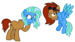 Size: 1280x712 | Tagged: safe, artist:motownwarrior01, derpibooru import, oc, unofficial characters only, dullahan, earth pony, pegasus, pony, detachable head, disembodied head, female, grumpy, headless, image, modular, png, smiling