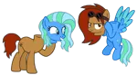 Size: 1280x712 | Tagged: safe, artist:motownwarrior01, derpibooru import, oc, unofficial characters only, dullahan, earth pony, pegasus, pony, detachable head, disembodied head, female, grumpy, headless, image, modular, png, smiling