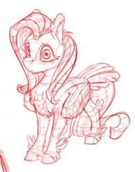 Size: 415x527 | Tagged: safe, artist:gor1ck, derpibooru import, fluttershy, pegasus, pony, image, png, sketch, solo, tail feathers, wireframe
