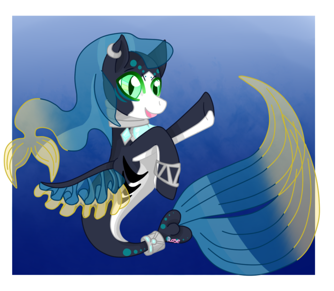 Size: 933x814 | Tagged: safe, artist:rosebud1903, derpibooru import, oc, unofficial characters only, merpony, seapony (g4), blue background, custom, fin wings, fish tail, flowing mane, flowing tail, gills, green eyes, image, irl, ocean, open mouth, photo, png, simple background, smiling, solo, tail, toy, underwater, water, wings