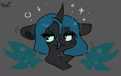 Size: 672x423 | Tagged: safe, artist:kokoaapuff, derpibooru import, queen chrysalis, changeling, changeling queen, alternate hairstyle, female, floating wings, image, lidded eyes, png, short hair, solo, sparkles, spread wings, wings