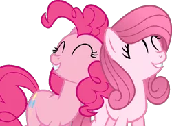 Size: 942x694 | Tagged: safe, artist:muhammad yunus, derpibooru import, pinkie pie, oc, oc:annisa trihapsari, unofficial characters only, earth pony, pony, alternate hairstyle, base used, cute, earth pony oc, eyelashes, eyes closed, female, grin, happy, hnnng, image, indonesia, mare, medibang paint, ocbetes, pink body, pink hair, pink mane, png, smiling, solo