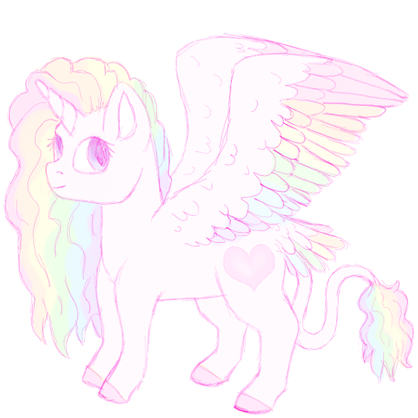 Size: 637x637 | Tagged: safe, artist:ukulelepineapplecat, derpibooru import, oc, oc:amity, unofficial characters only, alicorn, pony, alicorn oc, colored hooves, female, horn, image, leonine tail, magical lesbian spawn, mare, multicolored hair, multiple parents, offspring, parent:applejack, parent:fluttershy, parent:pinkie pie, parent:rainbow dash, parent:rarity, parent:twilight sparkle, png, rainbow hair, simple background, solo, white background, wings