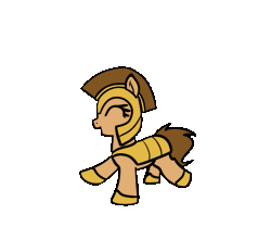 Size: 653x547 | Tagged: safe, artist:neuro, derpibooru import, oc, unofficial characters only, earth pony, pony, animated, armor, dancing, earth pony oc, eyes closed, female, gif, guardsmare, helmet, hoof shoes, image, mare, open mouth, royal guard, simple background, solo, transparent background