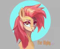 Size: 2883x2356 | Tagged: safe, artist:i love hurt, derpibooru import, oc, oc:mimi, earth pony, pony, bust, female, image, looking at you, pink hair, png, portrait, simple background, solo