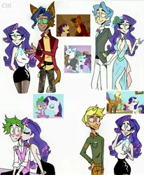 Size: 2510x3049 | Tagged: safe, artist:citi, derpibooru import, screencap, capper dapperpaws, fancypants, rarity, spike, trenderhoof, human, a canterlot wedding, my little pony: the movie, secret of my excess, simple ways, blushing, bridesmaid dress, capperity, clothes, cutie mark accessory, dress, eared humanization, female, humanized, image, jpeg, kiss on the cheek, kissing, male, raripants, scene interpretation, screencap reference, shipping, sparity, straight, tailed humanization, trenderity