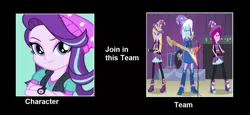 Size: 1024x471 | Tagged: safe, artist:themexicanpunisher, derpibooru import, fuchsia blush, lavender lace, starlight glimmer, trixie, equestria girls, rainbow rocks, image, meme, png, trixie and the illusions