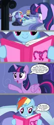 Size: 1136x2641 | Tagged: safe, artist:silverbuller, derpibooru import, edit, edited screencap, screencap, rainbow dash, twilight sparkle, read it and weep, comic, image, png, screencap comic