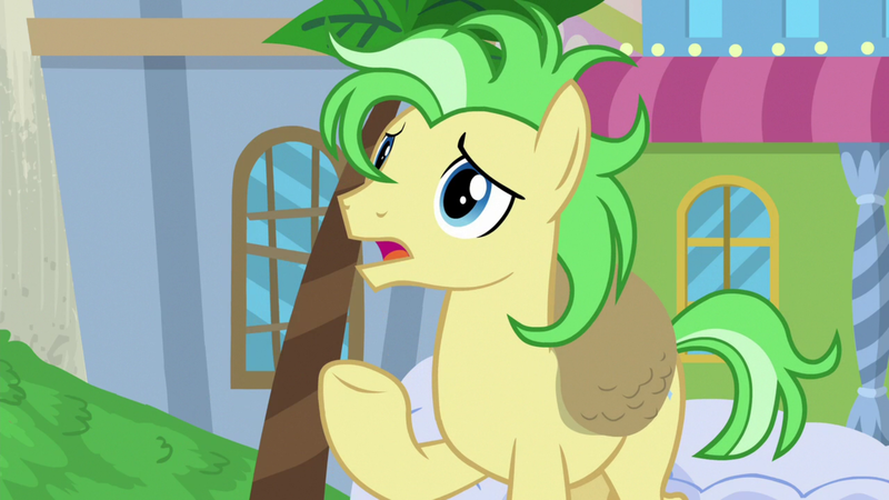 Size: 1920x1080 | Tagged: safe, derpibooru import, screencap, saturn (character), earth pony, pony, friendship university, season 8, spoiler:s08, image, las pegasus resident, male, png, raised hoof, solo, stallion