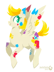 Size: 674x900 | Tagged: safe, artist:justasuta, derpibooru import, oc, oc:color splash, unofficial characters only, pegasus, pony, image, png, solo