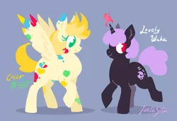 Size: 1280x877 | Tagged: safe, artist:justasuta, derpibooru import, oc, oc:color burst, oc:lovely wake, unofficial characters only, pegasus, pony, unicorn, duo, image, jpeg