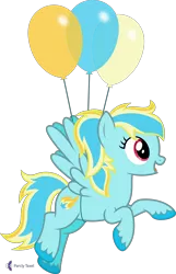 Size: 4000x6222 | Tagged: safe, artist:parclytaxel, derpibooru import, oc, oc:blazey blue, unofficial characters only, pegasus, pony, .svg available, absurd resolution, balloon, female, flying, image, mare, monthly reward, png, raised hoof, simple background, smiling, solo, transparent background, unshorn fetlocks, vector