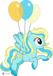 Size: 4000x5700 | Tagged: safe, alternate version, artist:parclytaxel, derpibooru import, oc, oc:blazey blue, unofficial characters only, pegasus, pony, .svg available, absurd resolution, alternate hairstyle, balloon, female, flying, image, mare, monthly reward, png, raised hoof, simple background, smiling, solo, transparent background, unshorn fetlocks, vector