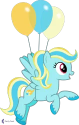 Size: 4000x6343 | Tagged: safe, alternate version, artist:parclytaxel, derpibooru import, oc, oc:blazey blue, unofficial characters only, pegasus, pony, .svg available, absurd resolution, alternate hairstyle, balloon, female, flying, image, mare, monthly reward, png, raised hoof, simple background, smiling, solo, transparent background, unshorn fetlocks, vector