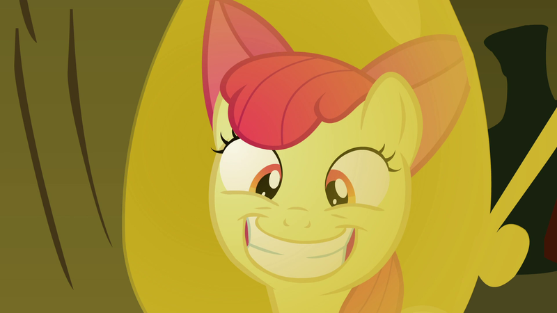 Size: 1920x1080 | Tagged: safe, derpibooru import, screencap, apple bloom, earth pony, pony, season 2, the cutie pox, adorabloom, apple bloom's bow, applebetes, bow, cute, female, filly, grin, hair bow, image, png, reflection, smiling, solo