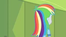 Size: 3410x1920 | Tagged: safe, derpibooru import, screencap, derpy hooves, best trends forever, equestria girls, equestria girls series, best trends forever: rainbow dash, faceless female, female, image, jpeg, lockers, offscreen character, solo