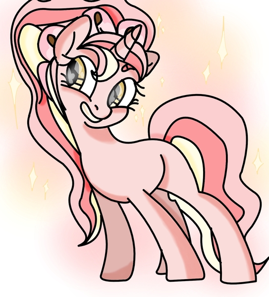 Size: 1398x1544 | Tagged: safe, artist:goldlines005, derpibooru import, oc, oc:cherry bloom, unofficial characters only, pony, unicorn, base used, eyelashes, female, grin, horn, image, jpeg, mare, smiling, solo, unicorn oc