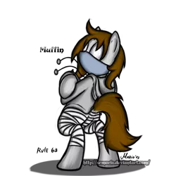 Size: 1500x1500 | Tagged: safe, artist:srmario, derpibooru import, oc, unofficial characters only, earth pony, pony, bandage, bipedal, clothes, earth pony oc, face mask, hoodie, image, mask, png, signature, simple background, solo, transparent background