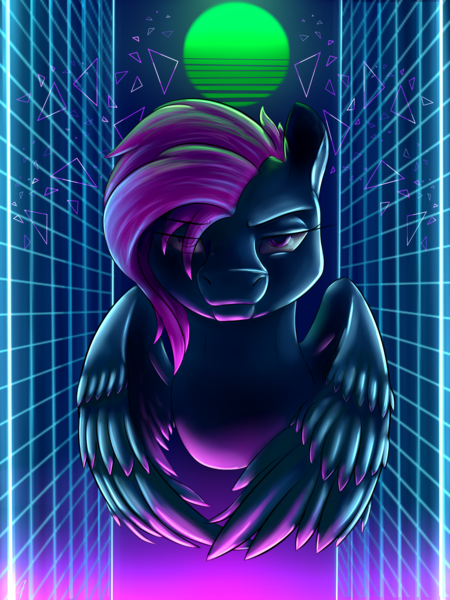 Size: 1500x2000 | Tagged: safe, artist:com3tfire, derpibooru import, pegasus, cyberpunk, image, looking at you, neon, original character do not steal, png