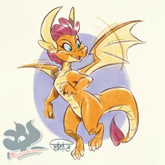 Size: 850x850 | Tagged: safe, artist:mrsdrpepper, derpibooru import, smolder, dragon, dragoness, female, flapping wings, flying, image, png, solo, wings
