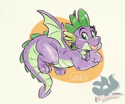 Size: 1080x900 | Tagged: safe, artist:mrsdrpepper, derpibooru import, spike, dragon, :p, cute, image, png, spikabetes, tongue out, winged spike