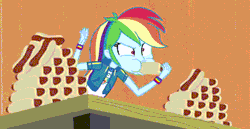 Size: 640x330 | Tagged: safe, derpibooru import, edit, rainbow dash, all's fair in love and friendship games, equestria girls, equestria girls series, friendship games, animated, clothes, competitive eating, derpibooru exclusive, eating, eating contest, female, food, gif, hoodie, hot dog, image, jacket, meat, rainbow dash scarfing down wieners, sausage, shirt, solo, this will end in weight gain, wiener