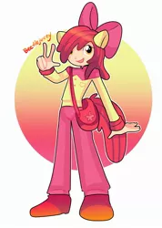 Size: 1663x2332 | Tagged: safe, artist:beetleoceans, derpibooru import, apple bloom, human, eared humanization, humanized, image, jpeg, solo, tailed humanization