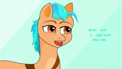 Size: 1440x810 | Tagged: safe, artist:littleiceage, derpibooru import, hitch trailblazer, pony, blushing, g5, image, male, ms paint, png, simple background, solo