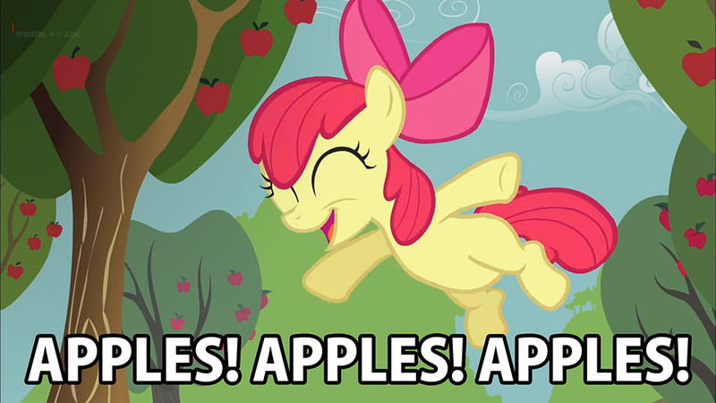 Size: 960x540 | Tagged: safe, derpibooru import, screencap, apple bloom, earth pony, pony, female, filly, image, jpeg, solo, text