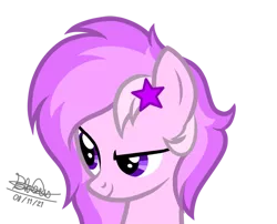Size: 1117x902 | Tagged: safe, artist:aquaeverglow, artist:itsnovastarblaze, derpibooru import, oc, oc:star melody, unofficial characters only, pegasus, pony, base used, bust, female, hairpin, head, image, mare, png, portrait, smiling, smirk, solo