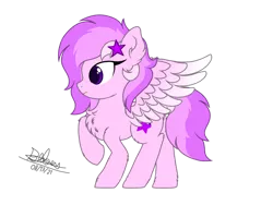 Size: 1280x961 | Tagged: safe, artist:itsnovastarblaze, derpibooru import, oc, oc:star melody, unofficial characters only, pegasus, pony, cheek fluff, chest fluff, cute, ear fluff, elbow fluff, female, fluffy, hairpin, hoof fluff, image, leg fluff, mare, png, shoulder fluff, solo, spread wings, standing, wings