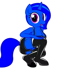 Size: 4208x5131 | Tagged: suggestive, artist:blue-vector, derpibooru import, oc, oc:blue vector, unofficial characters only, anthro, unguligrade anthro, unicorn, image, latex, png, simple background