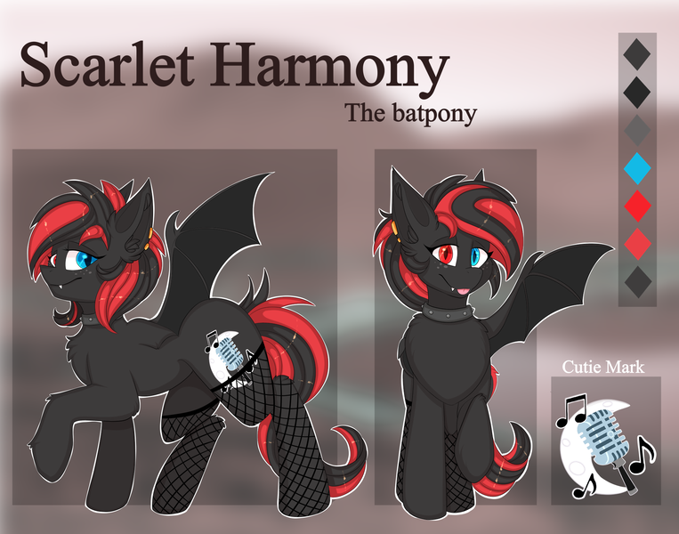 Size: 2000x1573 | Tagged: safe, artist:kianara, derpibooru import, oc, oc:sharpe, unofficial characters only, bat pony, pony, bat pony oc, bat wings, choker, clothes, collar, commission, cutie mark, fangs, female, fishnets, freckles, heterochromia, image, looking at you, mare, piercing, png, reference sheet, socks, solo, solo female, spiked collar, stockings, thigh highs, tongue out, wings