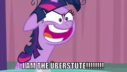 Size: 1066x600 | Tagged: safe, derpibooru import, edit, edited screencap, screencap, twilight sparkle, twilight sparkle (alicorn), alicorn, pony, a trivial pursuit, caption, crazy face, faic, female, folded wings, friedrich nietzsche, image, image macro, mare, medic, messy mane, open mouth, png, shrunken pupils, solo, talking, team fortress 2, teeth, text, twi medic, twilight snapple, wings