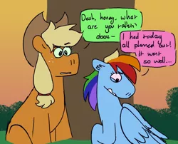 Size: 640x516 | Tagged: safe, artist:tezzart, artist:tezzbot, derpibooru import, applejack, rainbow dash, earth pony, pegasus, appledash, comic, dialogue, female, image, lesbian, png, shipping