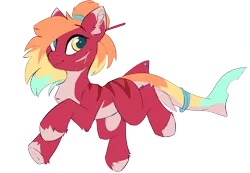 Size: 2720x1883 | Tagged: safe, artist:beardie, derpibooru import, oc, oc:yoae selachi, original species, shark, shark pony, female, fins, image, png, scar, simple background, solo, transparent background