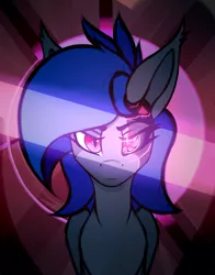Size: 1100x1400 | Tagged: safe, artist:xeniusfms, derpibooru import, oc, oc:aphelion riley, unofficial characters only, bat pony, pony, bust, cybernetic eyes, female, image, looking at you, mare, png, portrait, sketch, solo