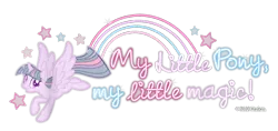 Size: 850x400 | Tagged: safe, derpibooru import, official, twilight sparkle, twilight sparkle (alicorn), alicorn, pony, cropped, design, female, g4, image, mare, merchandise, png, rainbow, shirt design, simple background, solo, stars, text, transparent background