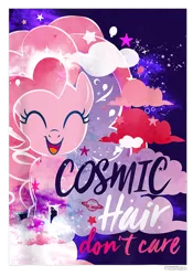 Size: 700x1000 | Tagged: safe, derpibooru import, official, pinkie pie, earth pony, pony, balloon, cloud, cropped, design, female, g4, image, indigo background, mare, merchandise, planet, planetary ring, png, shirt design, simple background, solo, sparkle, stars, text, transparent background