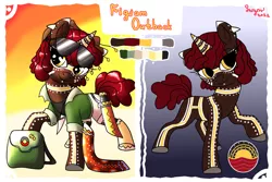 Size: 1725x1150 | Tagged: safe, artist:northernlightsone, derpibooru import, oc, oc:figjam outback, unofficial characters only, pony, unicorn, australia, bag, boomerang, boots, clothes, cork hat, ear piercing, earring, female, hat, image, jewelry, lip piercing, machete, mare, markings, necklace, piercing, png, raised hoof, raised leg, reference sheet, shirt, shoes, shorts, socks, solo, sunglasses, sunglasses on head, tanktop, tooth, unshorn fetlocks