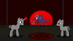 Size: 1015x574 | Tagged: safe, derpibooru import, oc, oc:hellfire, demon, pegasus, pony creator, series:three hearts, axe, battle axe, fantasy, image, magic, png, weapon