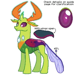 Size: 600x600 | Tagged: safe, derpibooru import, thorax, changedling, changeling, bit, glow, image, king thorax, png, simple background, tack, transparent background