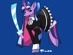 Size: 4000x3000 | Tagged: safe, artist:rover, artist:rrrover, derpibooru import, twilight sparkle, pony, unicorn, christmas, christmas stocking, clothes, crossover, dress, goth, holiday, image, jpeg, katana, maid, panty and stocking with garterbelt, psg, solo, sword, weapon