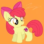 Size: 576x576 | Tagged: safe, artist:heartinarosebud, derpibooru import, apple bloom, earth pony, pony, adorabloom, cute, female, filly, image, png, solo