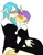Size: 645x825 | Tagged: suggestive, artist:redxbacon, derpibooru import, oc, oc:gilded sorrow, oc:radiant hex, anthro, earth pony, unicorn, blind, image, kissing, making out, nun, png