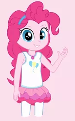 Size: 6412x10442 | Tagged: safe, artist:nightdrawing21, derpibooru import, pinkie pie, equestria girls, equestria girls series, clothes, cute, cutie mark, cutie mark on clothes, diapinkes, female, geode of empathy, girly, image, jpeg, magical geodes, outfit, preteen, smiling, solo, tanktop, vector